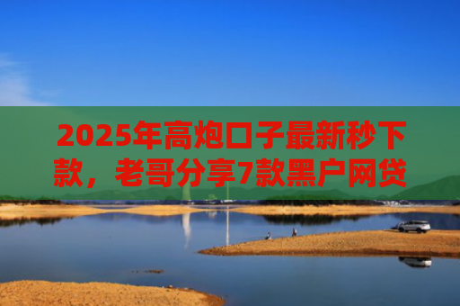 2025年高炮口子最新秒下款，老哥分享7款黑户网贷下款的口子