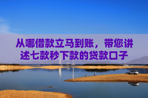 从哪借款立马到账，带您讲述七款秒下款的贷款口子