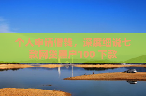 个人申请借钱，深度细说七款网贷黑户100 下款