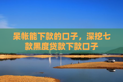 呆帐能下款的口子，深挖七款黑度贷款下款口子