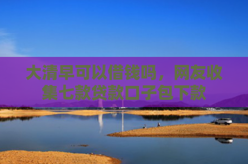 大清早可以借钱吗，网友收集七款贷款口子包下款