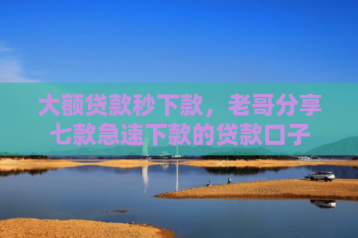 大额贷款秒下款，老哥分享七款急速下款的贷款口子
