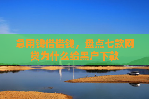 急用钱借借钱，盘点七款网贷为什么给黑户下款