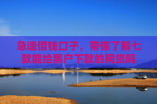 急速借钱口子，带你了解七款能给黑户下款的网贷吗