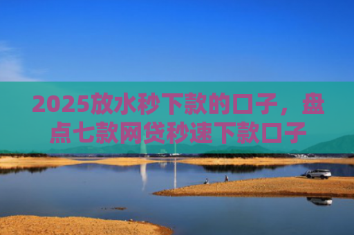 2025放水秒下款的口子，盘点七款网贷秒速下款口子