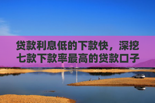 贷款利息低的下款快，深挖七款下款率最高的贷款口子