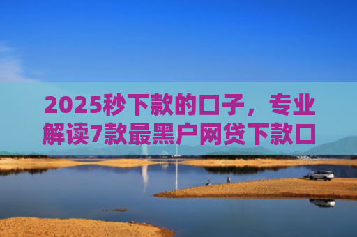 2025秒下款的口子，专业解读7款最黑户网贷下款口子