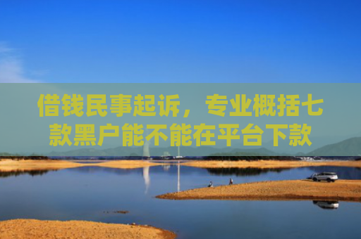 借钱民事起诉，专业概括七款黑户能不能在平台下款