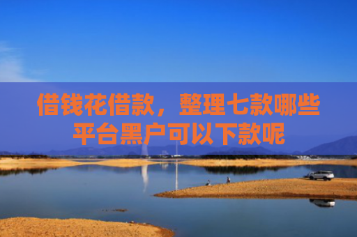 借钱花借款，整理七款哪些平台黑户可以下款呢