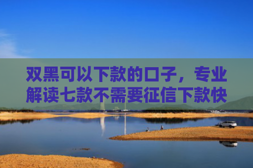 双黑可以下款的口子，专业解读七款不需要征信下款快的贷款