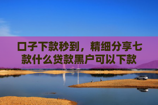 口子下款秒到，精细分享七款什么贷款黑户可以下款