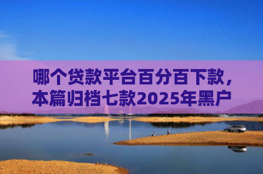 哪个贷款平台百分百下款，本篇归档七款2025年黑户能下款的APP