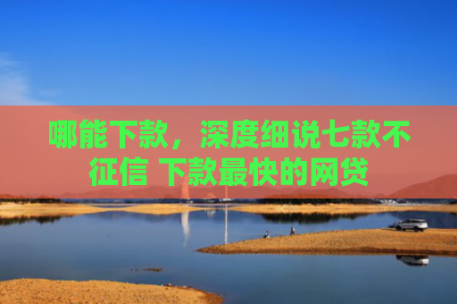 哪能下款，深度细说七款不征信 下款最快的网贷