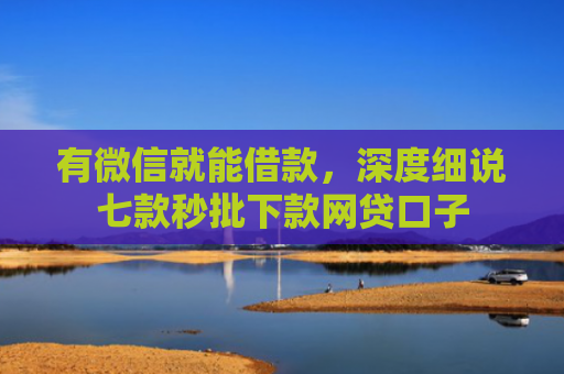 有微信就能借款，深度细说七款秒批下款网贷口子