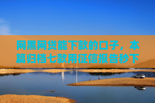 网黑网贷能下款的口子，本篇归档七款用征信报告秒下款的app6