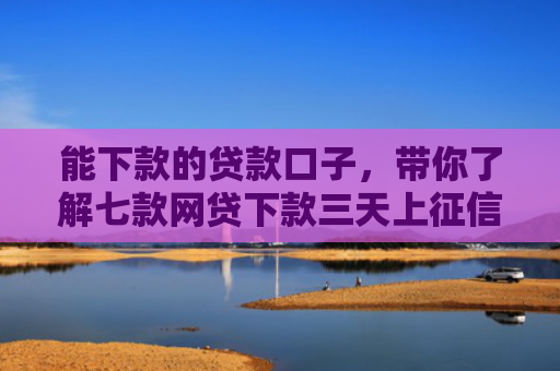 能下款的贷款口子，带你了解七款网贷下款三天上征信吗