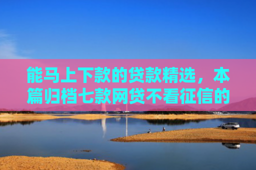 能马上下款的贷款精选，本篇归档七款网贷不看征信的 哪个能下款